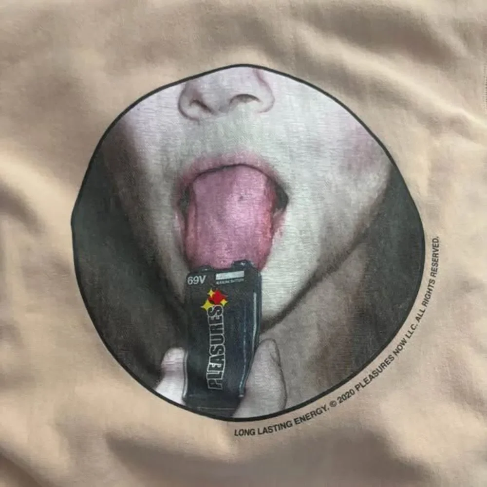 Pleasures Pink Graphic Hoodie Size XL Cotton Blend Kangaroo Pocket